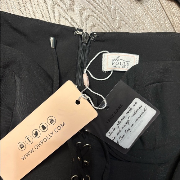 Oh Polly Black Lace-Up Long Sleeve Dress - Picture 8 of 10